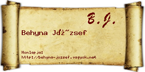 Behyna József névjegykártya